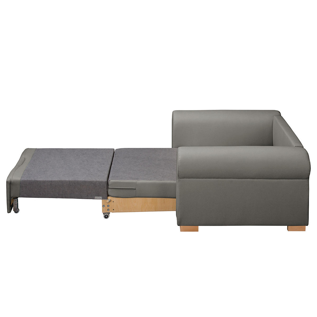 SCHLAFSOFA mit Husse - Buchefarben/Grau, Buchenholz/Textil (125/90/90cm) - home24