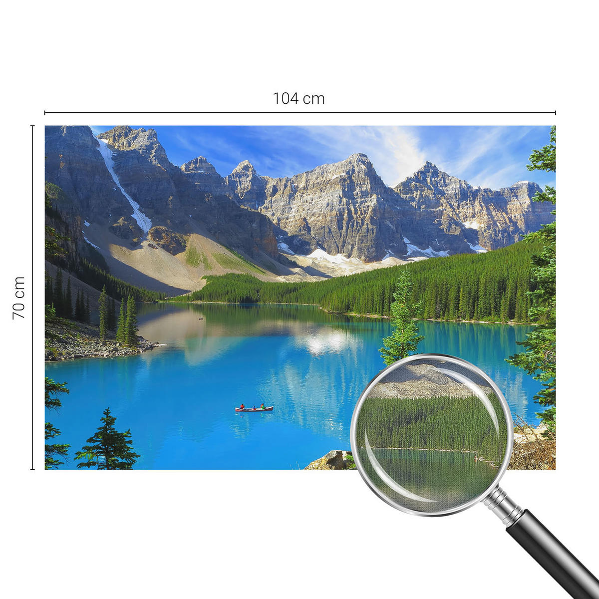 FOTOTAPETE 104x70 cm - Bergsee - Blau, Textil (104/70cm) - Wallfluent