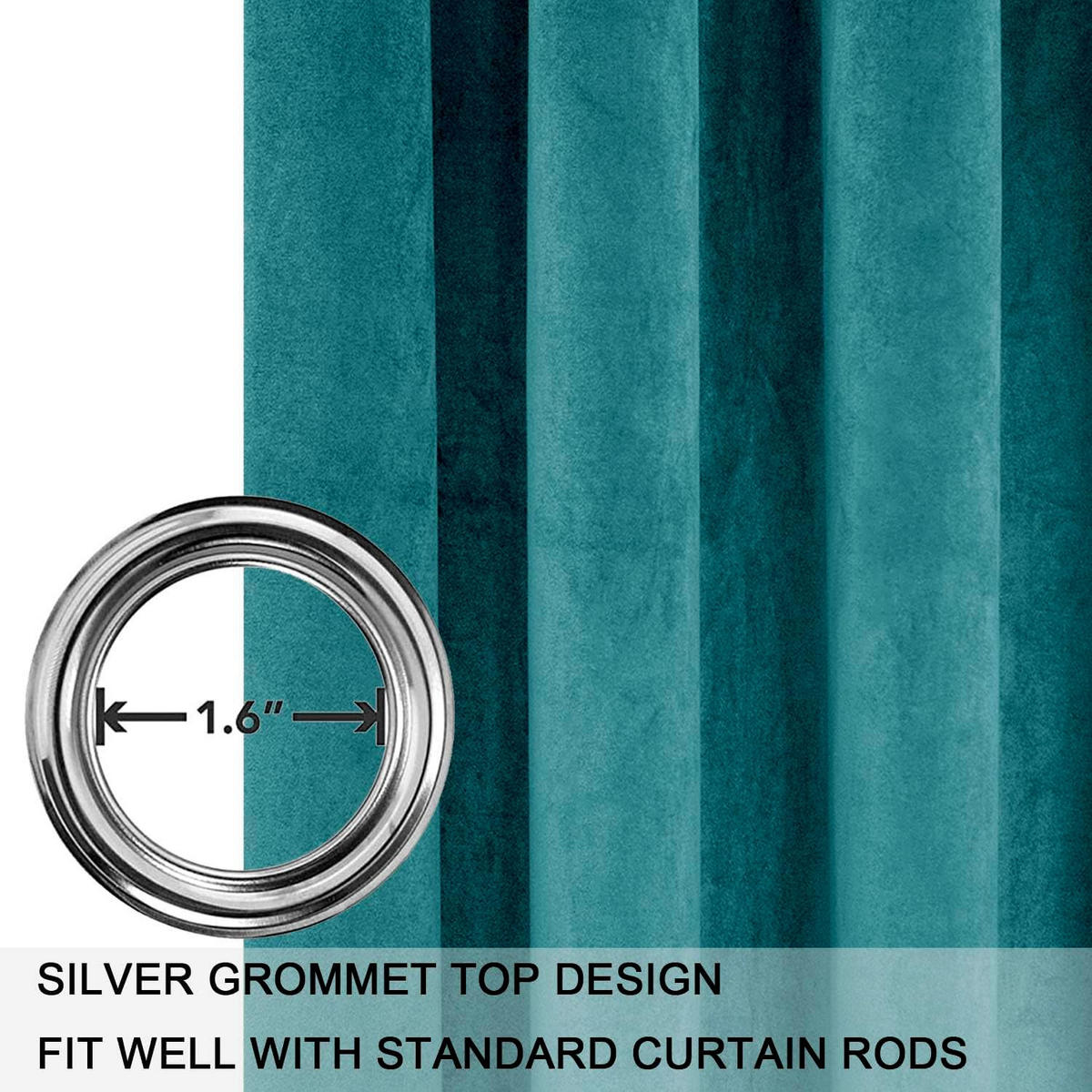 FERTIGVORHANG 2er Set 140 x 260 cm Samt - Türkis, Textil (140/260cm) - Kaket