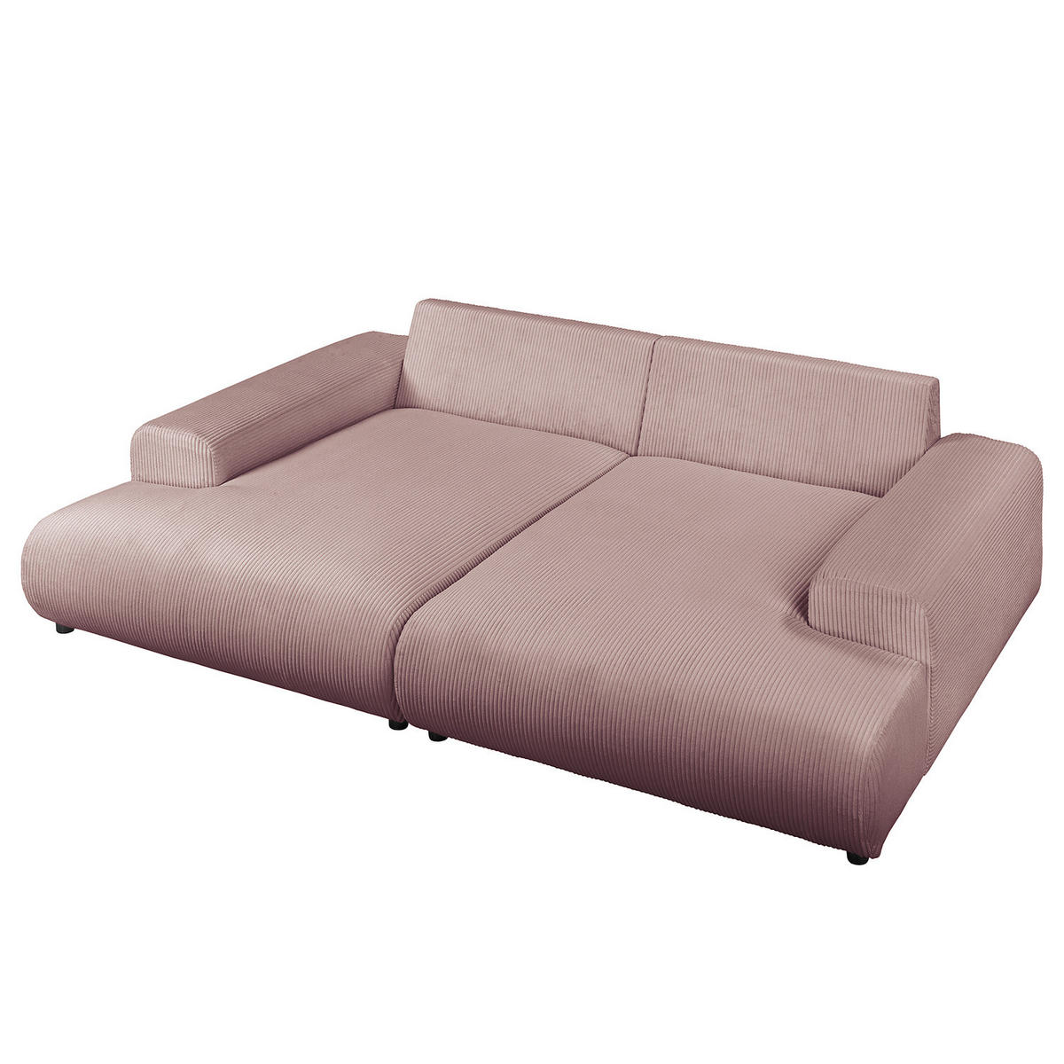 BIGSOFA - Mauve/Schwarz, Kunststoff/Textil (237/79/144cm) - home24