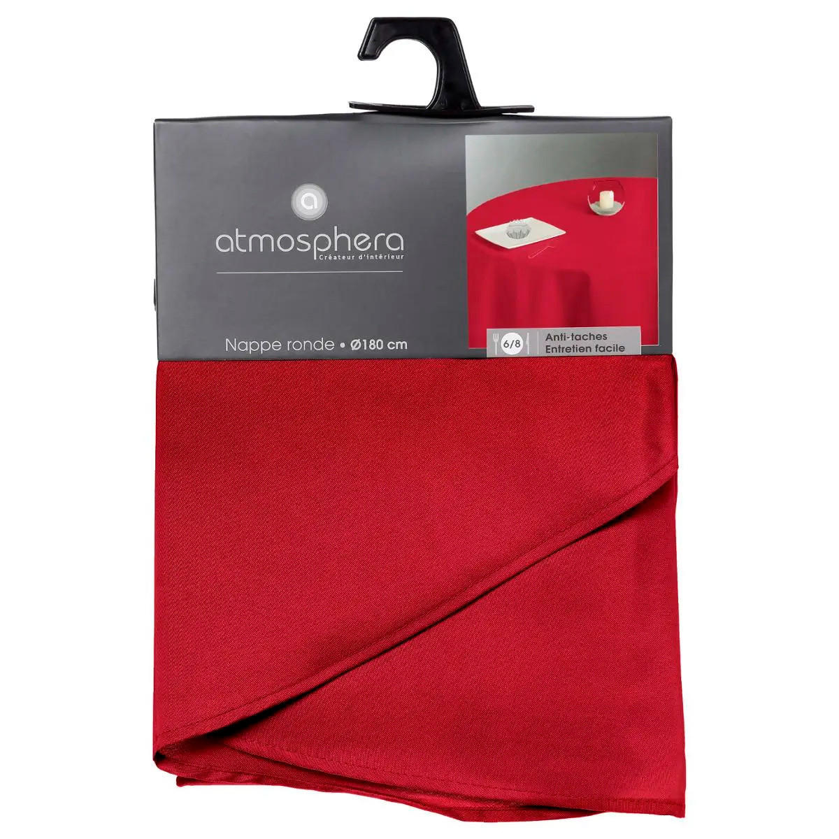 TISCHDECKE in rot rund Burgund 180/180 cm - Dunkelrot, Textil (180cm) - Atmosphera Createur d´interieur