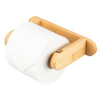 TOILETTENPAPIERHALTER, Bambus, zum Kleben - Braun, Holz (20/4/11.5cm) - eluno