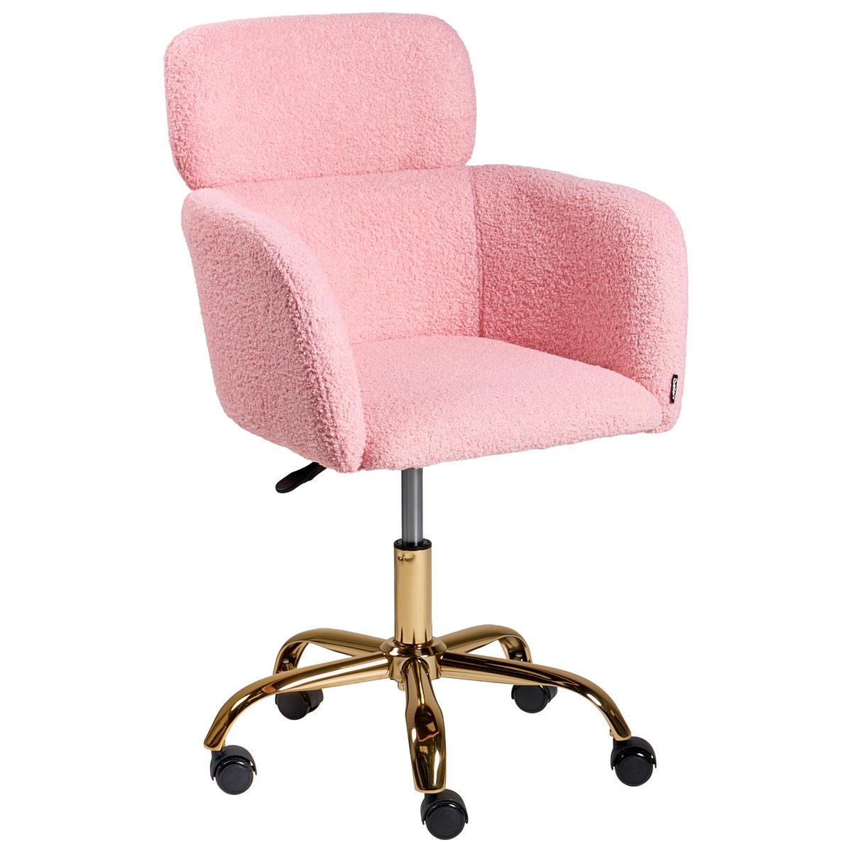 SCHREIBTISCHSTUHL Bouclé Rosa Alena - Pink, Textil (60/84/60cm) - Beliani