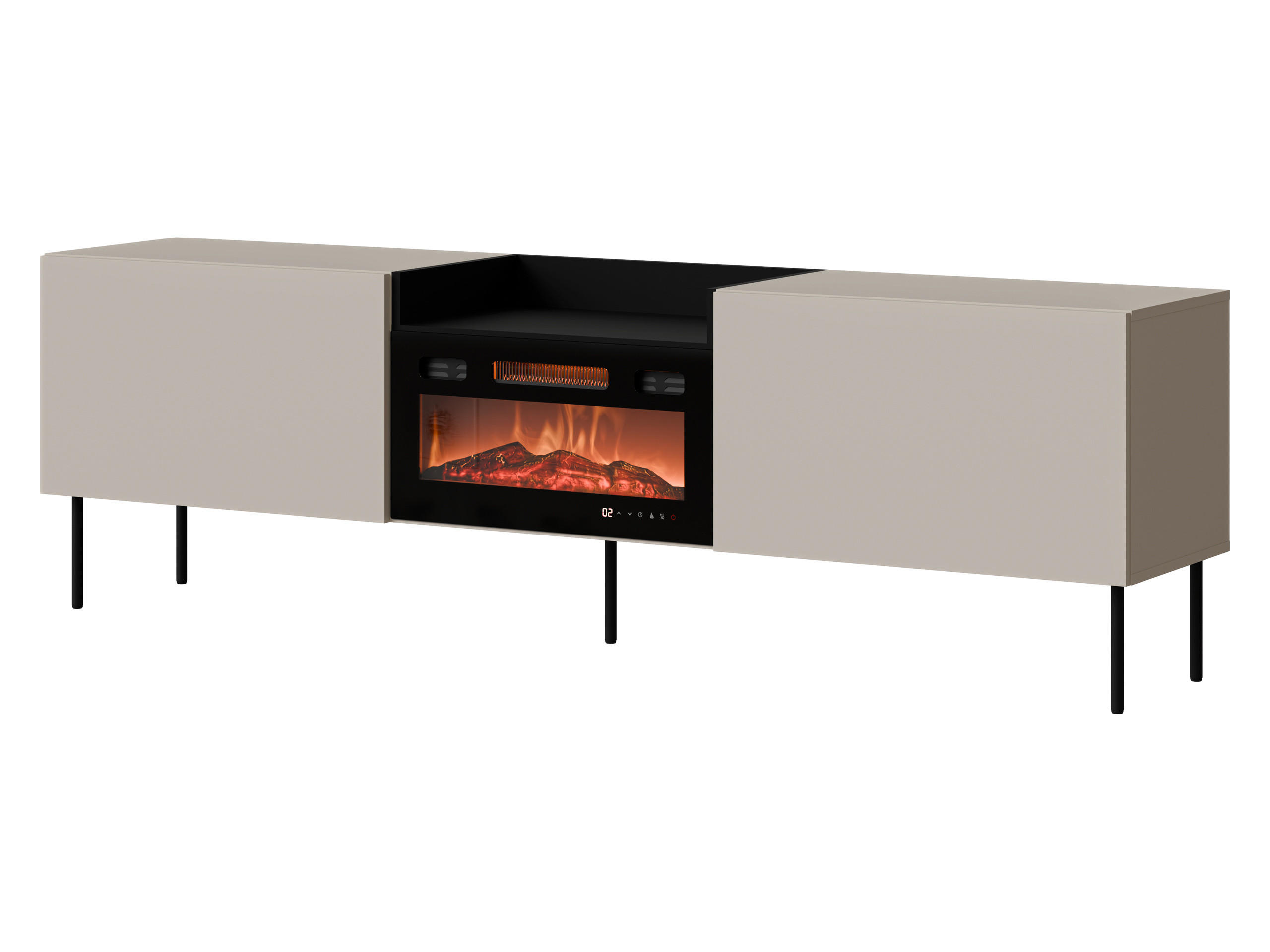 Mirjan24 Tv-Lowboard Kaschmir, Schwarz 200x61x41 cm