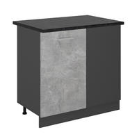 ECKUNTERSCHRANK R-Line Beton 86 cm , AP Anthrazit - Schieferfarben/Anthrazit, Holzwerkstoff (86/81.6/60cm) - Vicco