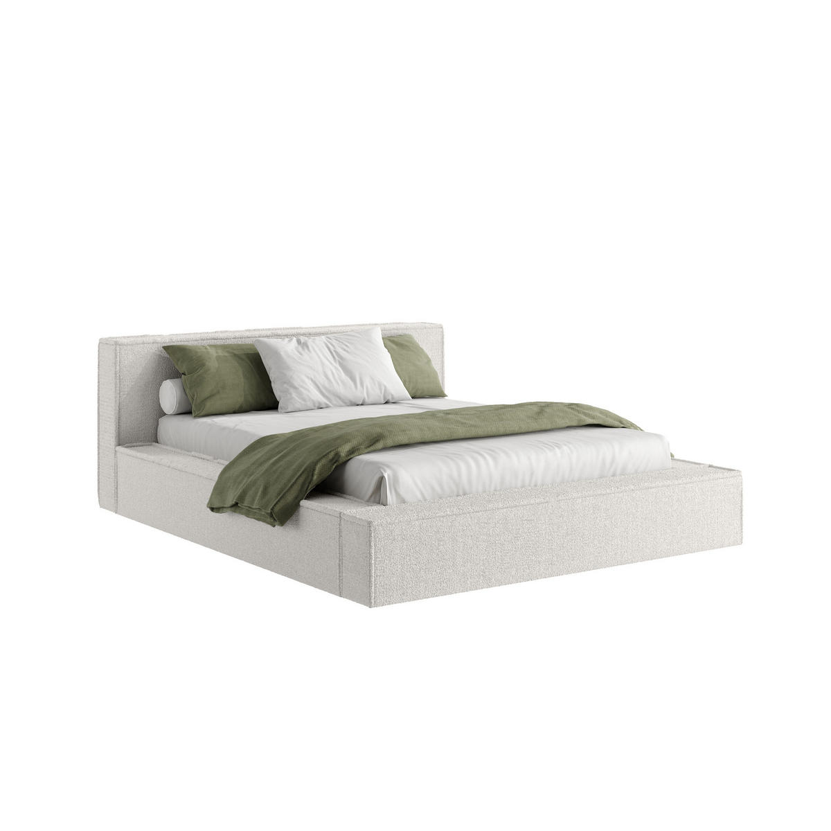 POLSTERBETT Menfi 200x200 cm, Weiß - Weiß, Textil (200/200cm) - Fedve