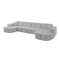 WOHNLANDSCHAFT LIVO-U2 - 400x173x79,5 cm Grau - Grau, Holzwerkstoff/Textil (400/79/173cm) - ALTDECOR