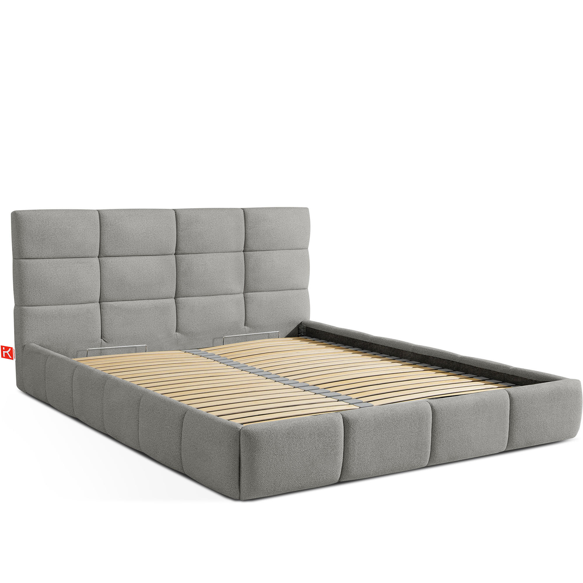 POLSTERBETT ALTOS Bouclé, grau - Grau, Holz/Holzwerkstoff (160/200cm) - KONSIMO®