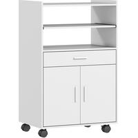 BUFFET 59/40/92 cm weiß aus MDF mit Rollen und Stauraum - Weiß, Holz (59/92/40cm) - OKWISH