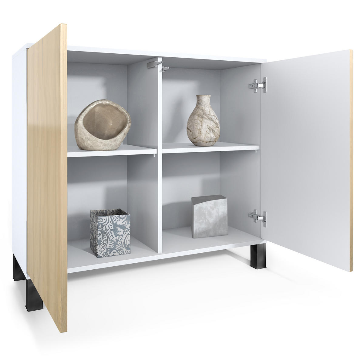 KOMMODE Skadu Bordeaux Hochglanz - Bordeaux, Holzwerkstoff (92.5/84.5/35cm) - Vladon