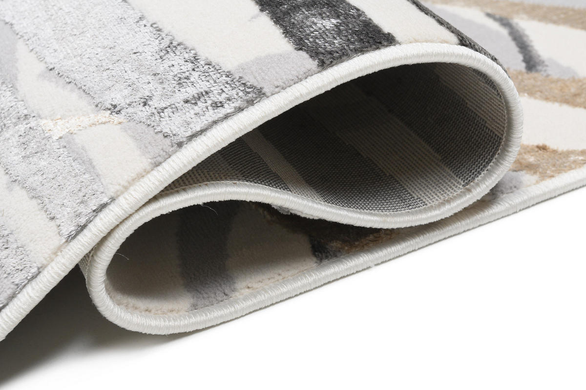 TEPPICH GOLDEN Creme Schwarz 160/230 cm - Creme/Schwarz, Kunststoff (160/230cm) - Tapiso