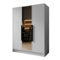 FLÜGELTÜRENSCHRANK LUSSO - Schwarz/Weiß, Holzwerkstoff (150/200/51cm) - Meblini