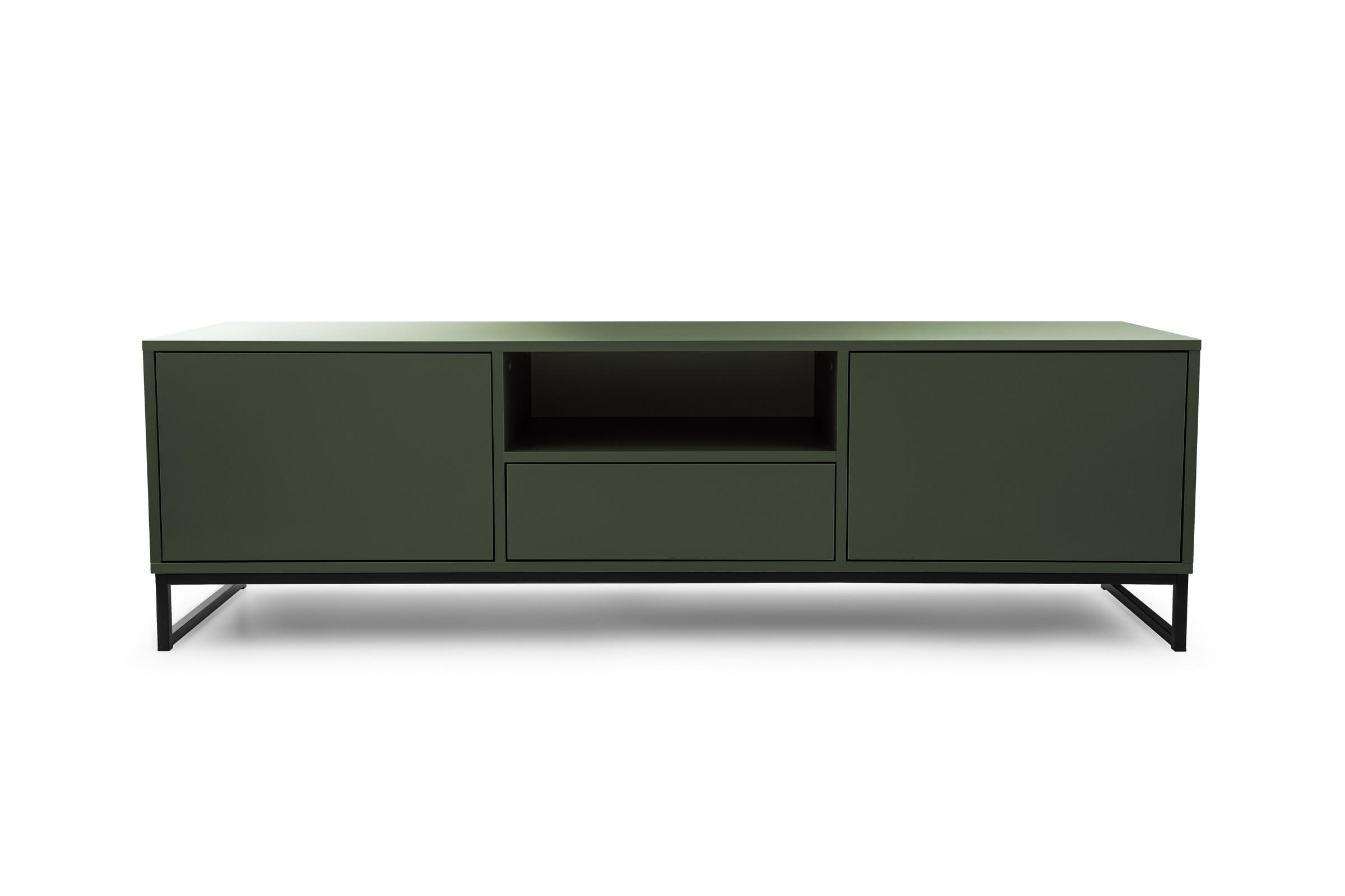 TV-LOWBOARD GENEVE 160/49/45 cm in Dunkelgrün - Dunkelgrün, Holzwerkstoff (160/49/45cm) - Deine Möbel 24