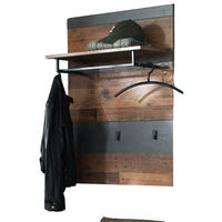 GARDEROBENPANEEL Used Wood Shabby mit grau 80 x 106 cm, Flurgarderobe mit Kleiderstange - Braun/Grau, Holzwerkstoff (80/106/28cm) - Top.Furn