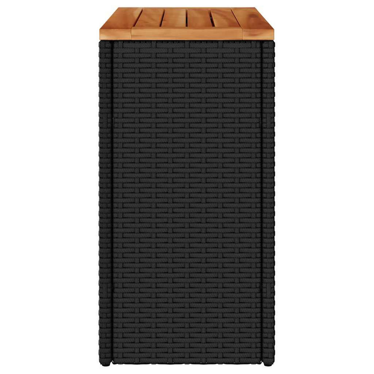 GARTEN-BEISTELLTISCH Mit Holzplatte Schwarz 58/27,5/55 Cm Poly Rattan - Schwarz, Kunststoff (58/27.5/55cm) - vidaXL