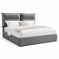 POLSTERBETT 140/200 cm in Grau mit Bettkasten und verstellbarem Kopfteil Samt - Grau, Holzwerkstoff/Textil (140/200cm) - CHICFURN