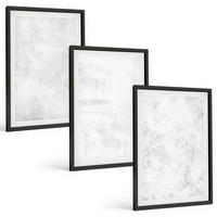 BILDER SET 3er Set - 40x60 cm Schwarzer Rahmen - Minimalistischer Hintergrund mit weißen Punkten - Schwarz, Kunststoff (40/60cm) - TULUP