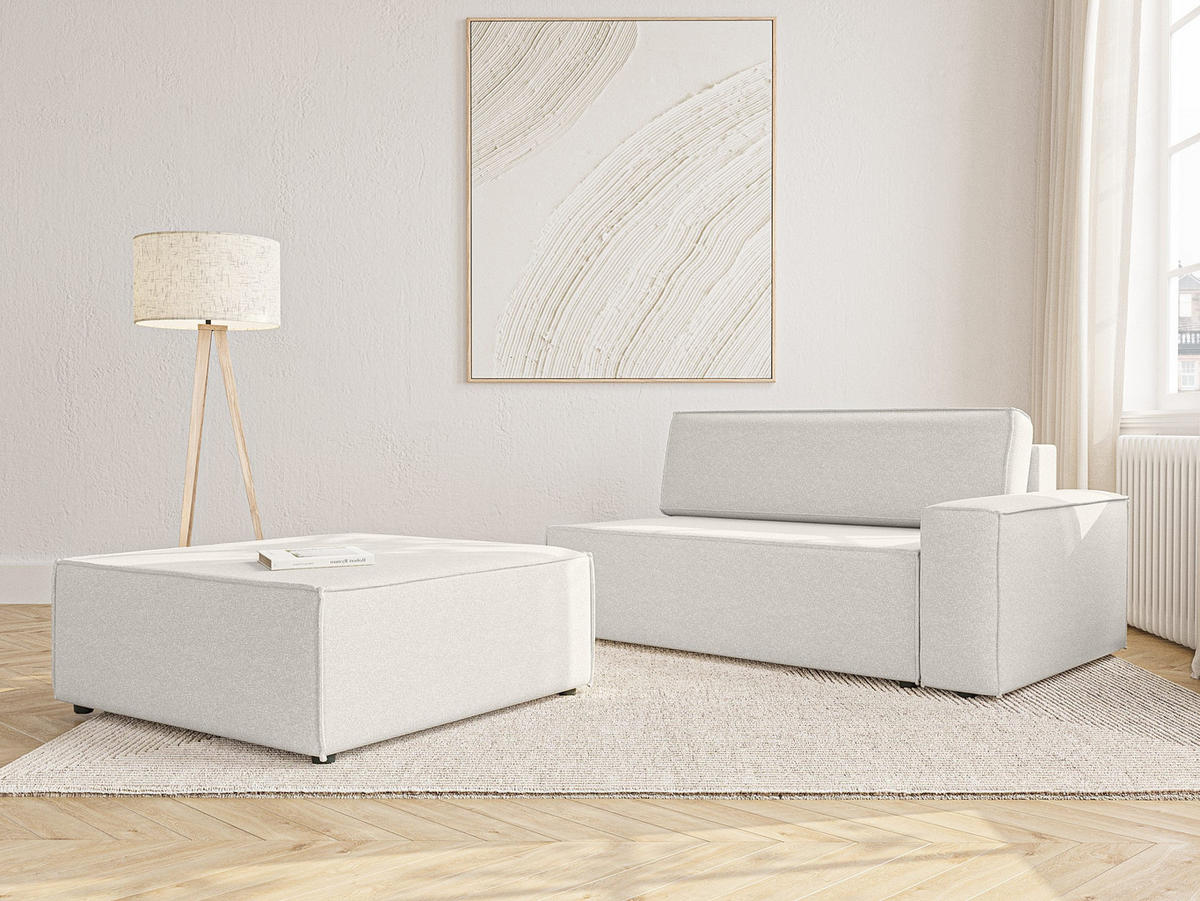 SCHLAFSOFA Lummo Si mit Schlaffunktion, Cremeweiß - Weiß, Textil (263/70/100cm) - Fedve