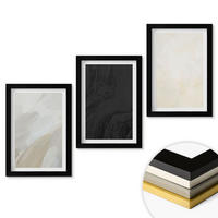 WANDBILDER 3er-Set - 20x30 cm Schwarzer Rahmen - Strukturen schattieren Minimalismus - Schwarz, Kunststoff (20/30cm) - ArtPrintCave