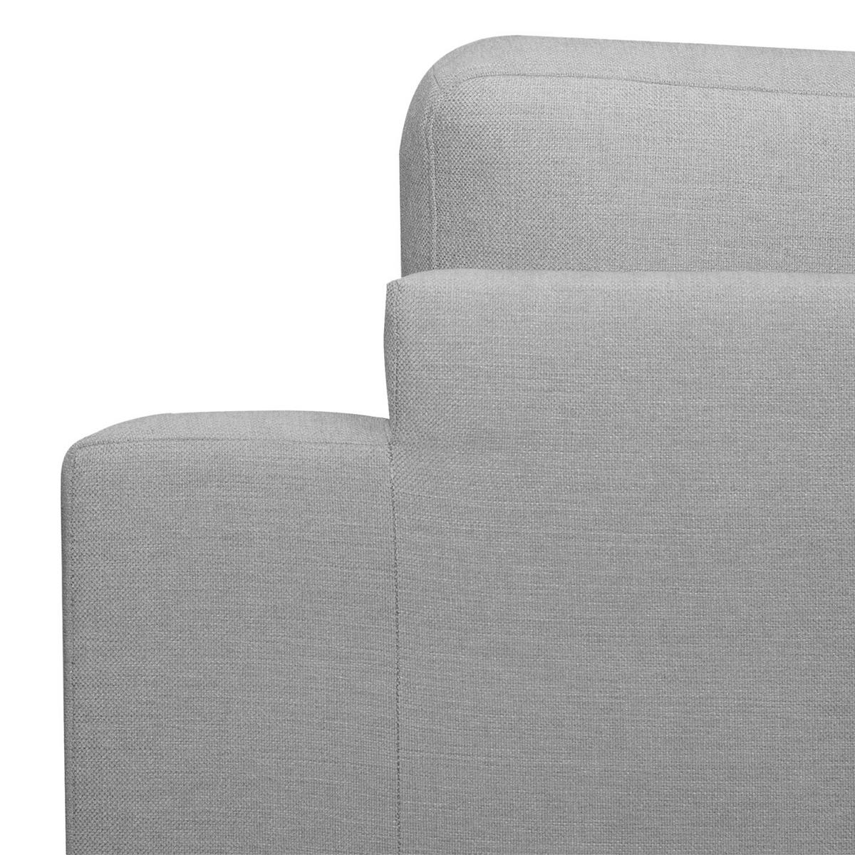 WOHNLANDSCHAFT mit Longchair - Eichefarben/Grau, Eichenholz/Textil (371/81/219cm) - home24