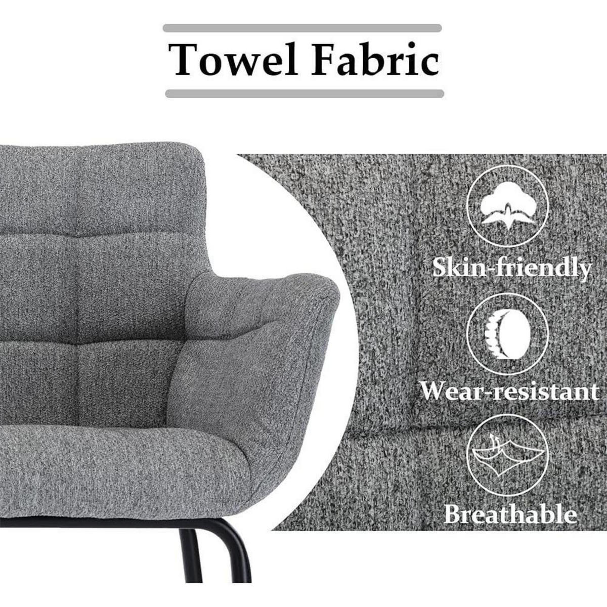 BARHOCKER 4er Set Grau mit Steppdesign und Metallfüßen - Grau, Textil (50/93.5/55cm)