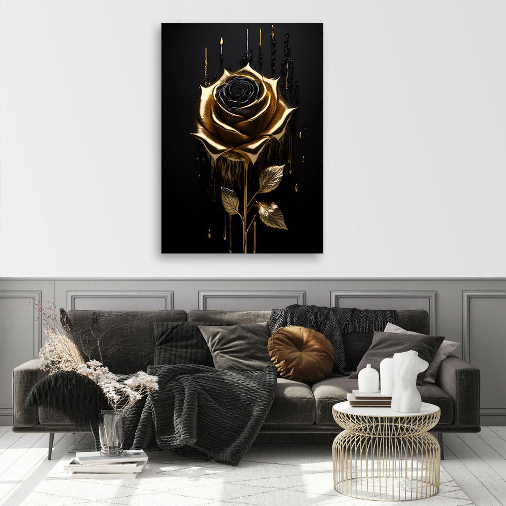 LEINWANDBILD Golden Rose Loft Stil 70x100cm - Goldfarben, Textil (70/100cm) - Feeby