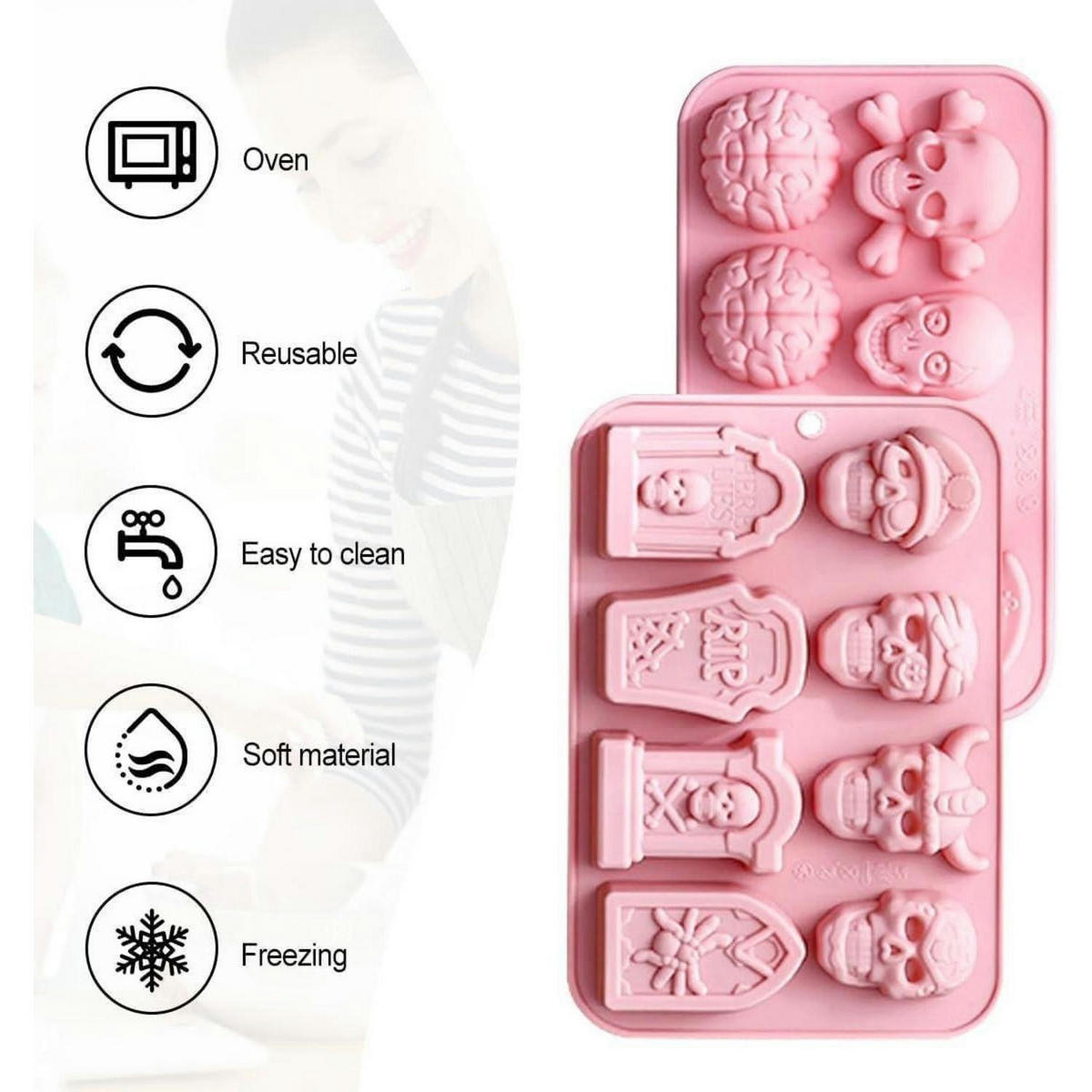 SILIKONFORM Halloween 2-teiliges Set - Rosa, Kunststoff (13.2/2.3/19.8cm)