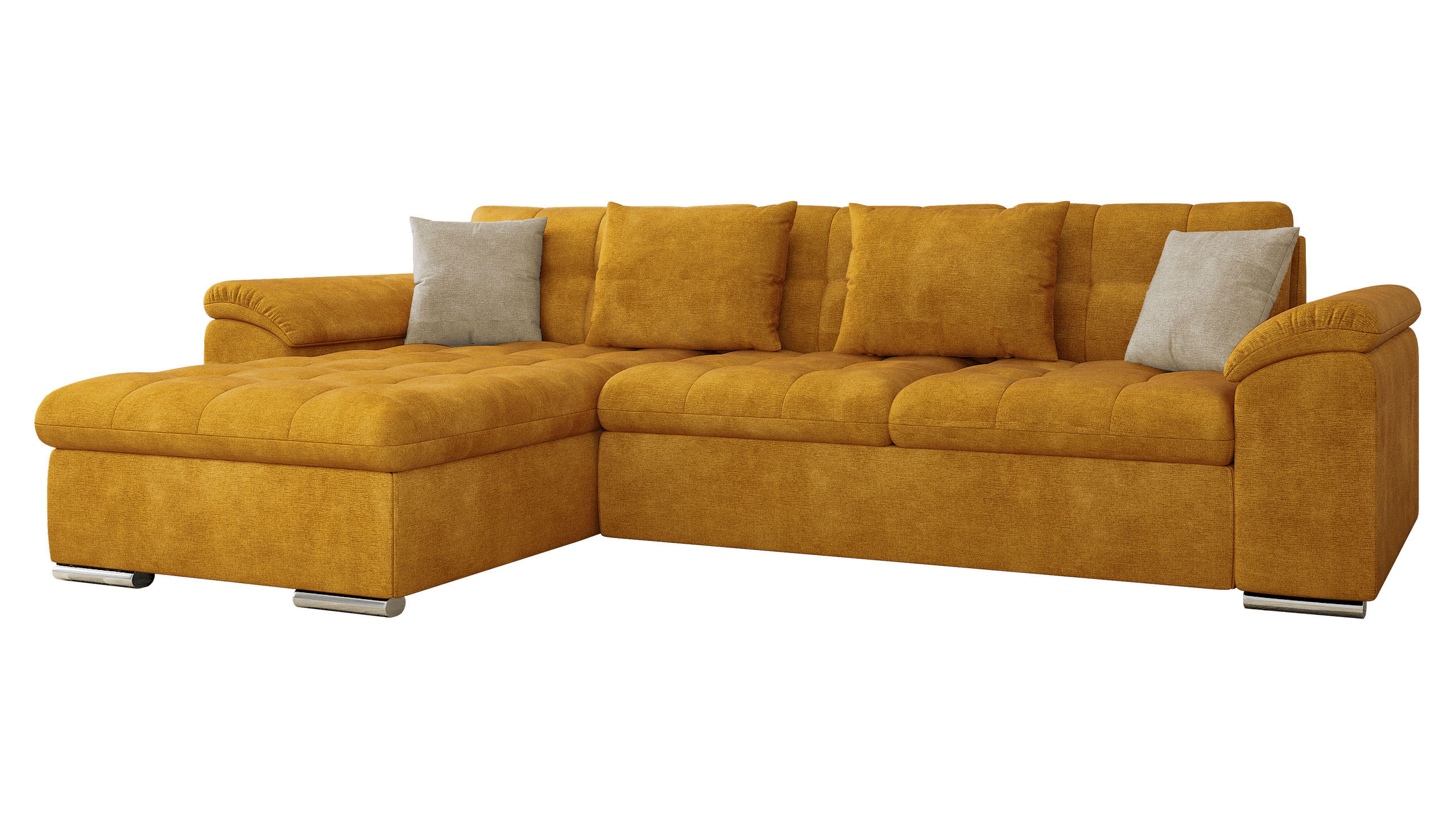 ECKSOFA Diana, Seite: Links - Gelb, Holz/Textil (280/160cm) - MIRJAN24