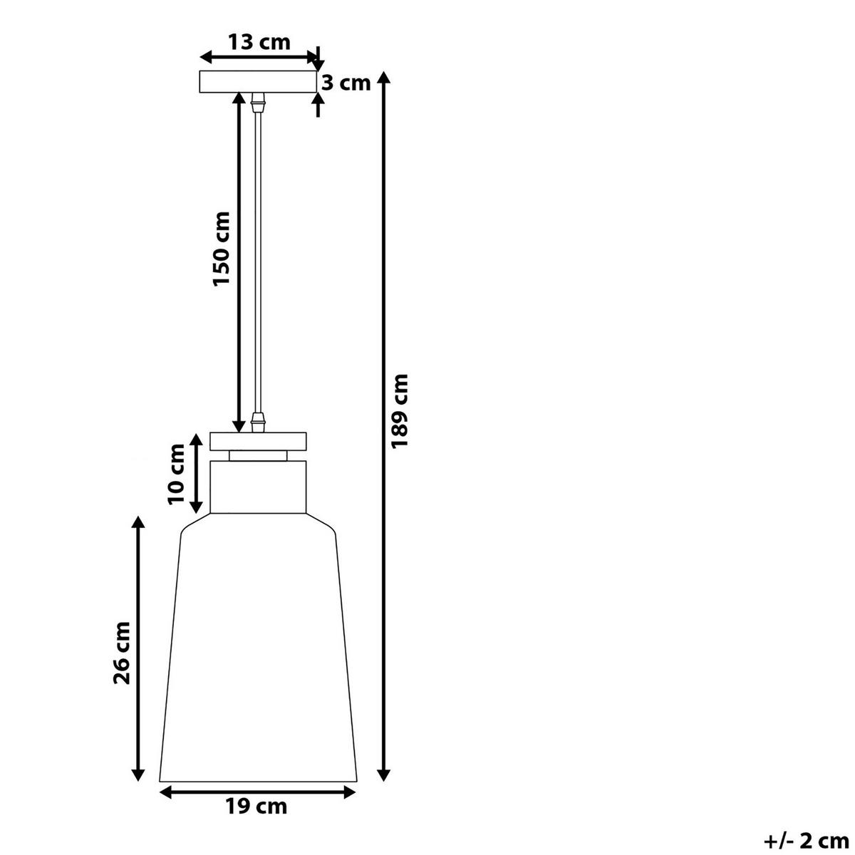 HÄNGELEUCHTE Neva 19/19/189 cm - Weiß, Metall (19/19/189cm) - Beliani