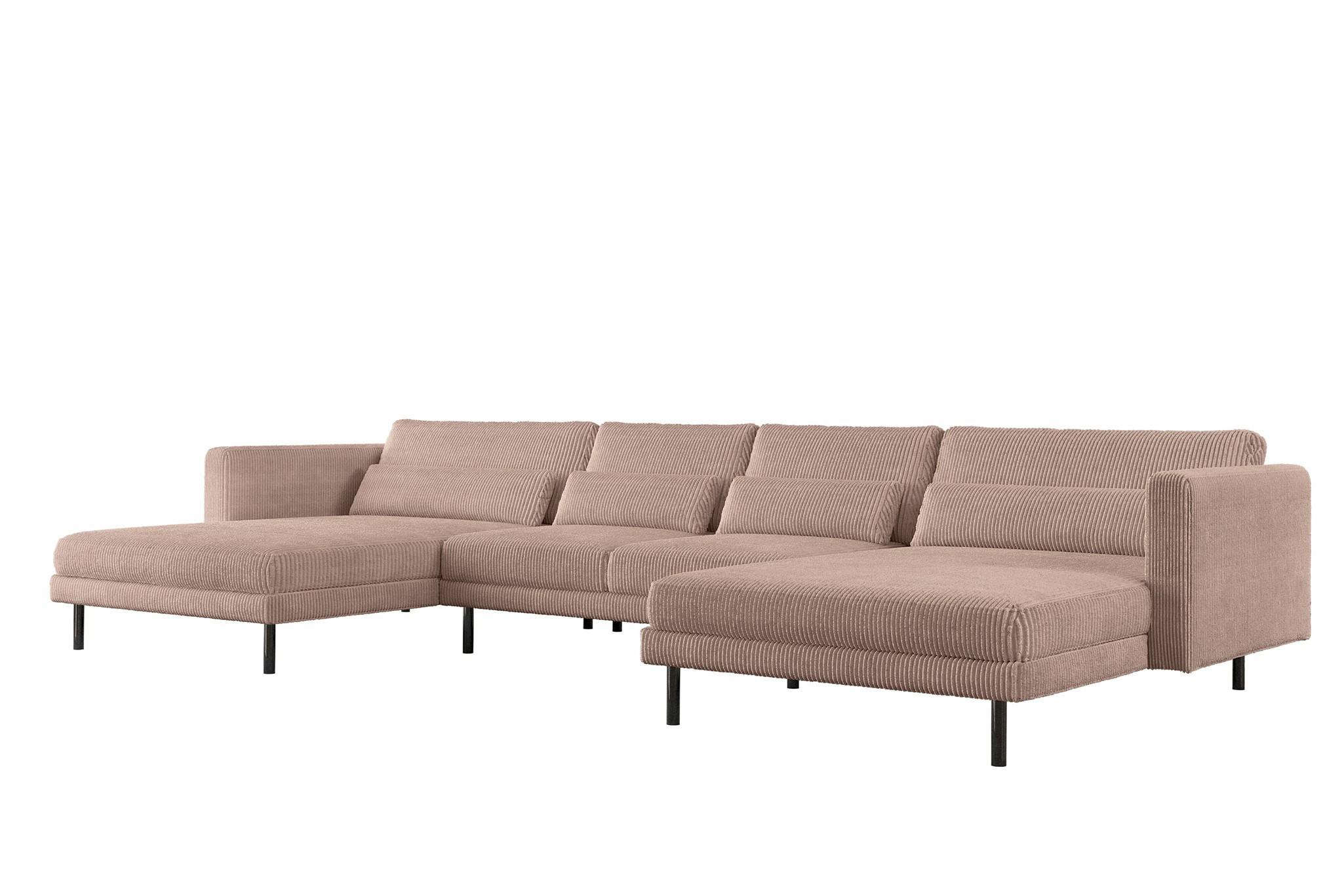 WOHNLANDSCHAFT Agada In Poso - Rosa, Holzwerkstoff/Textil (391/83/174cm) - Fun Möbel