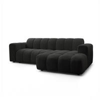 ECKSOFA TISI Schwarz Strukturstoff - Schwarz, Holz (274/165cm) - MASSENO