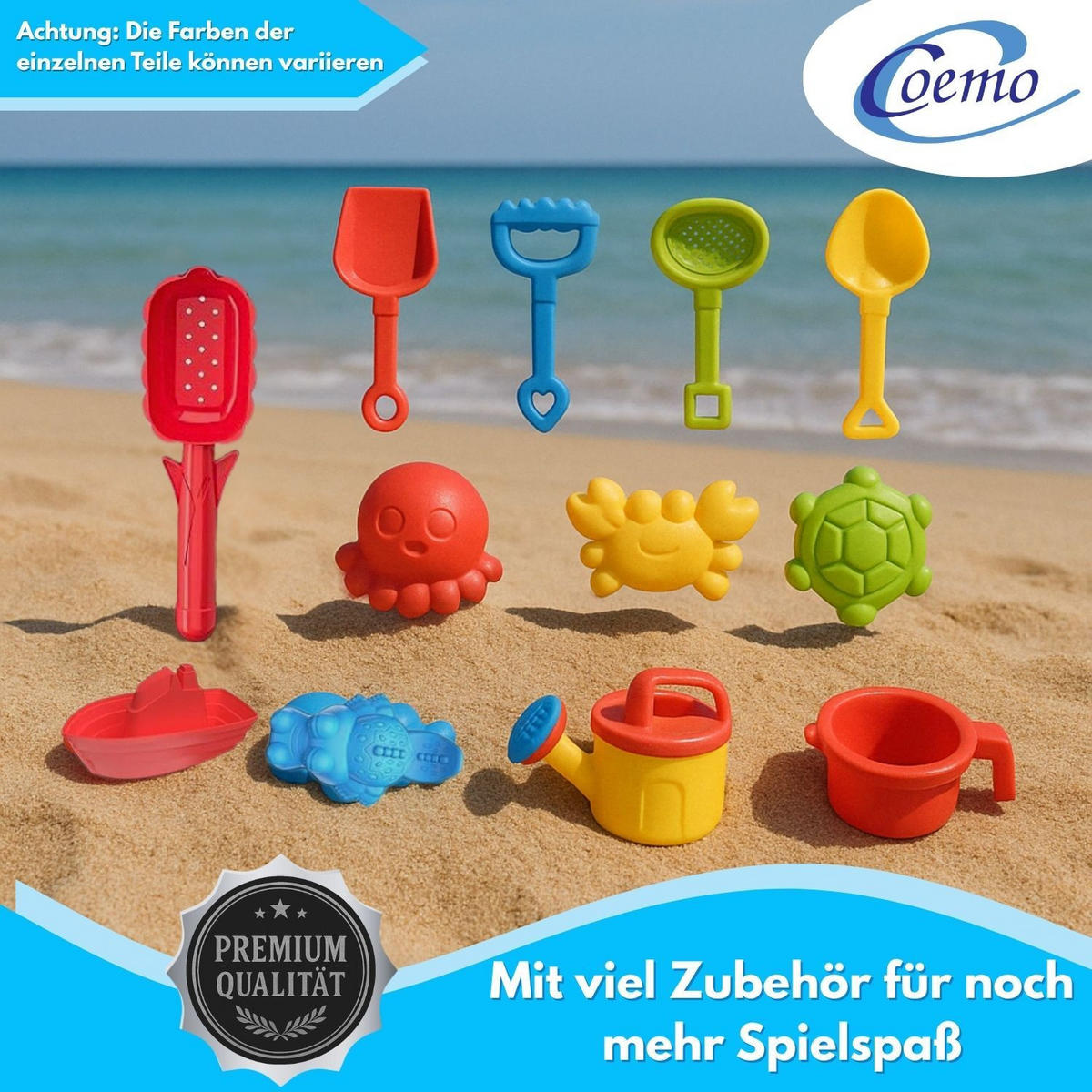 WASSERSPIELTISCH NARIUS L mit Zubehör 18 Teile - Multicolor, Kunststoff (63/42/65cm) - Coemo