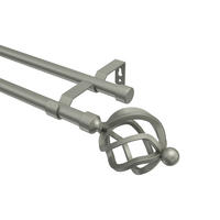 GARDINENSTANGE Olymp Paolo 180 cm, 2-läufig (ohne Ringe), 16 mm Ø Chrom matt - Chromfarben/Nickelfarben, Metall (180cm) - INTERDECO