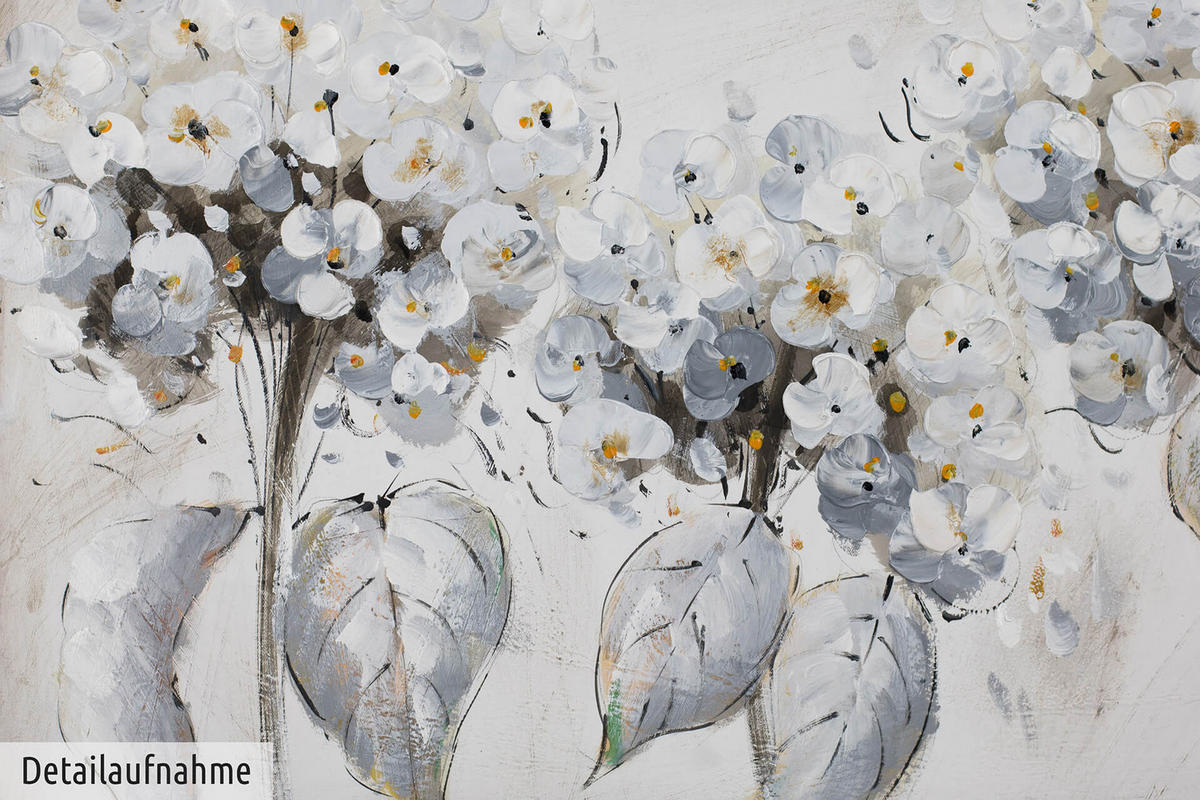 ACRYLBILD HANDGEMALT 150/50 cm - Weiß, Holz/Textil (150/50cm) - KUNSTLOFT