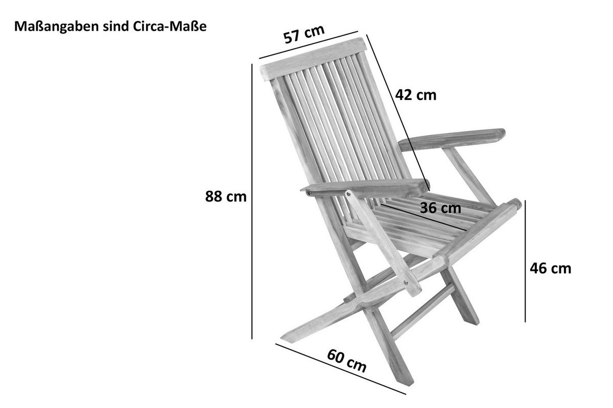 GARTENSTUHL MALLORCA - Beige, Holz (50/88/38cm) - SAM
