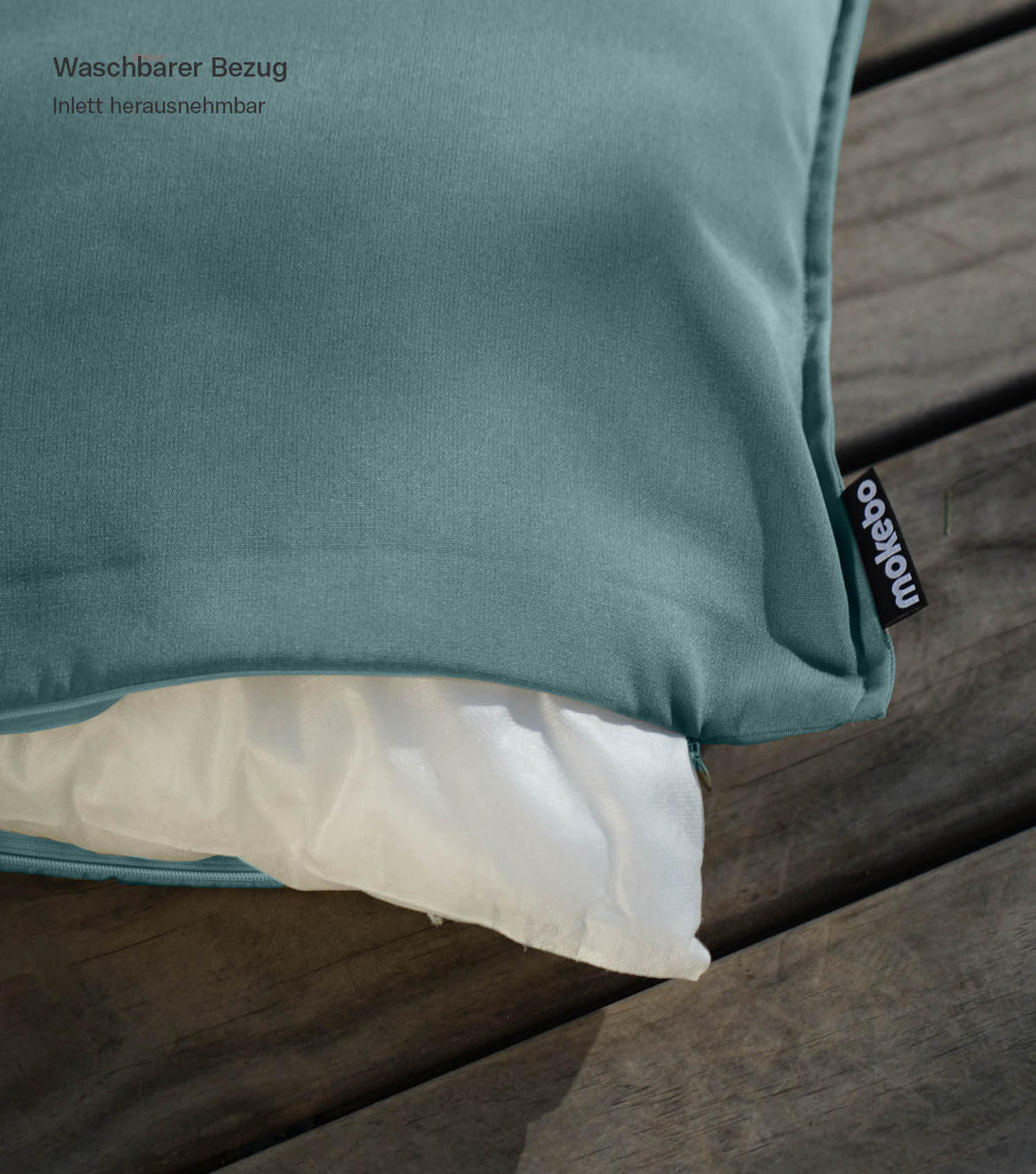 OUTDOORKISSEN SET Das Ruhepolster - Grün, Textil (50/6cm) - Mokebo