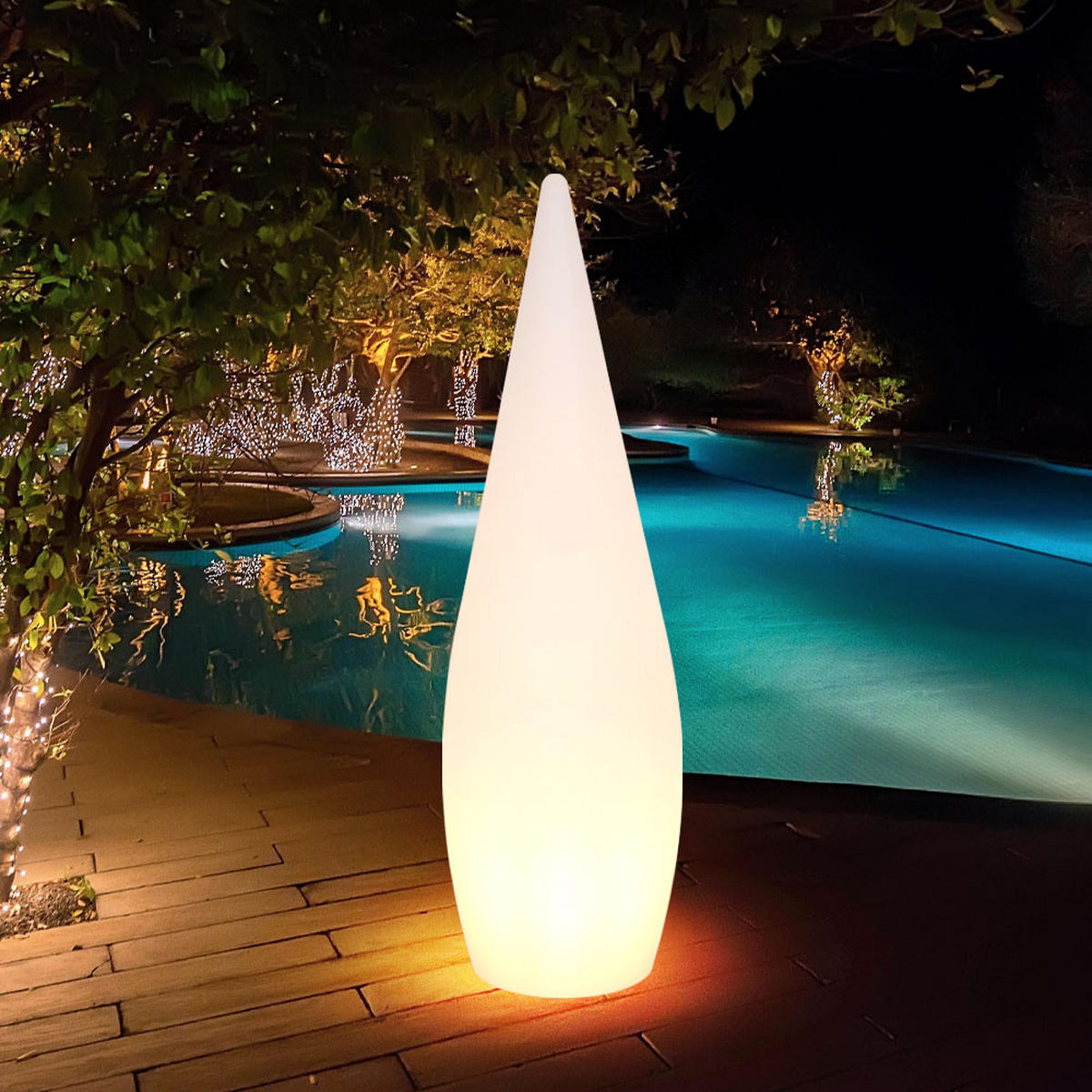 LED AUSSENLEUCHTE Stehleuchte Weiß Kunststoff - Weiß, Kunststoff (37/37/120cm) - Globo Lighting