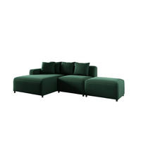 ECKSOFA Megan Xs In Stoff Salvador - Dunkelgrün, Holzwerkstoff/Textil (304/165cm) - Fun Möbel