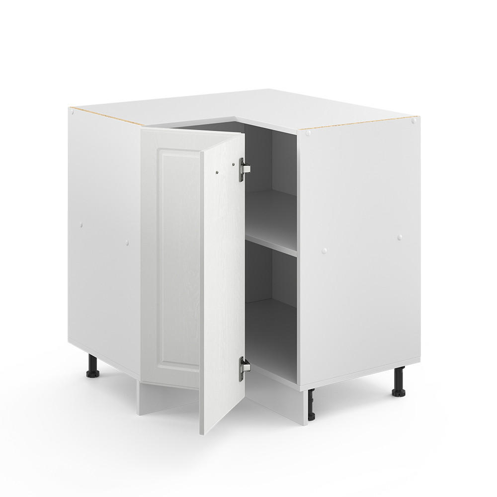 ECKUNTERSCHRANK R-Line Weiß Landhaus 75.6 cm ohne AP - Creme/Weiß, Holzwerkstoff (75.6/81.6/46cm) - Vicco
