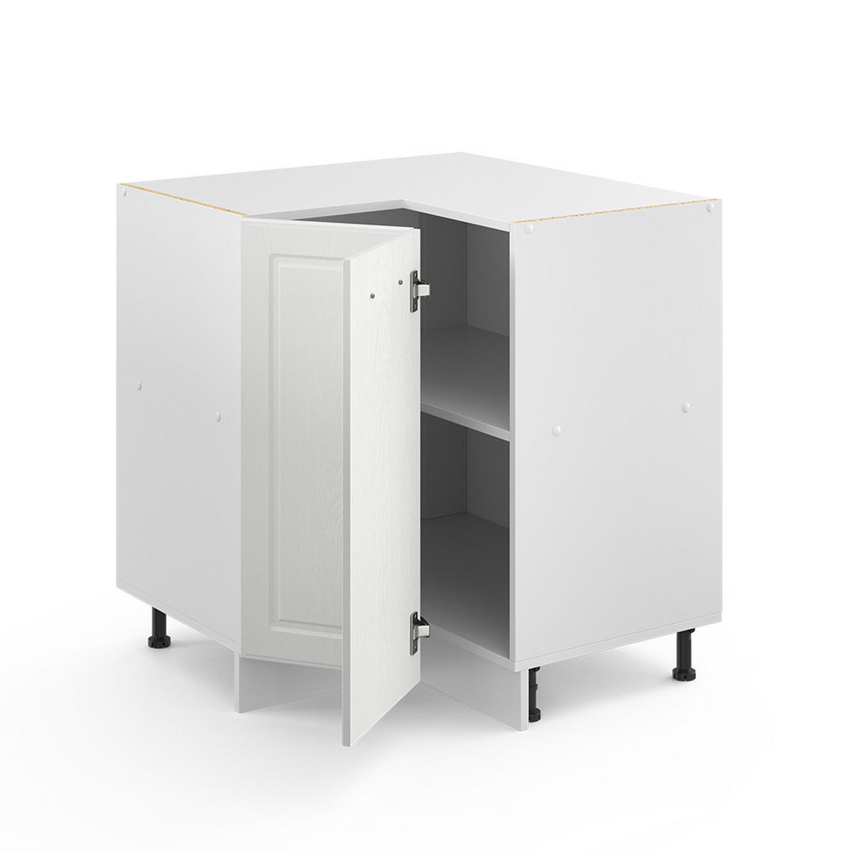 ECKUNTERSCHRANK R-Line Weiß Landhaus 75.6 cm ohne AP - Creme/Weiß, Holzwerkstoff (75.6/81.6/46cm) - Vicco