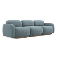 4-SITZER-SOFA Bouclé Stoff Blau - Blau/Blaugrau, Holz/Textil (270/73/95cm) - Makamii