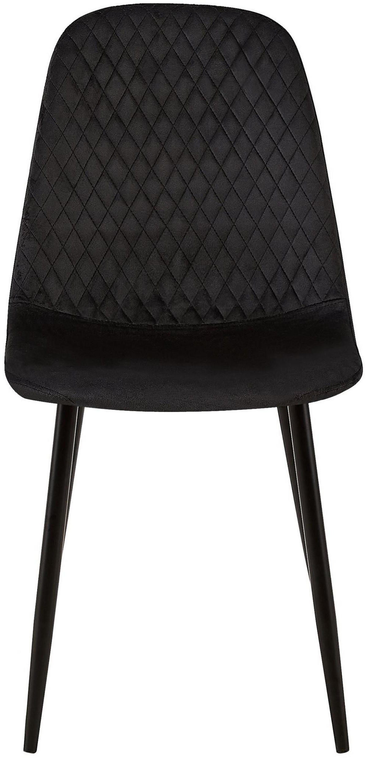 STUHL 4er Set Samt Schwarz - Schwarz, Textil/Metall (44/88/54cm) - CLP