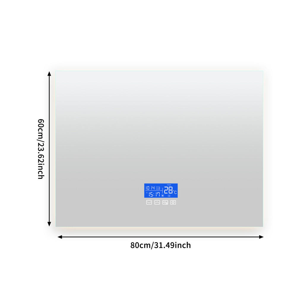 Thumbnail - Badezimmerspiegel, Transparent, Glas, 80x4x60 cm, Badezimmer, Badezimmerspiegel, Badspiegel