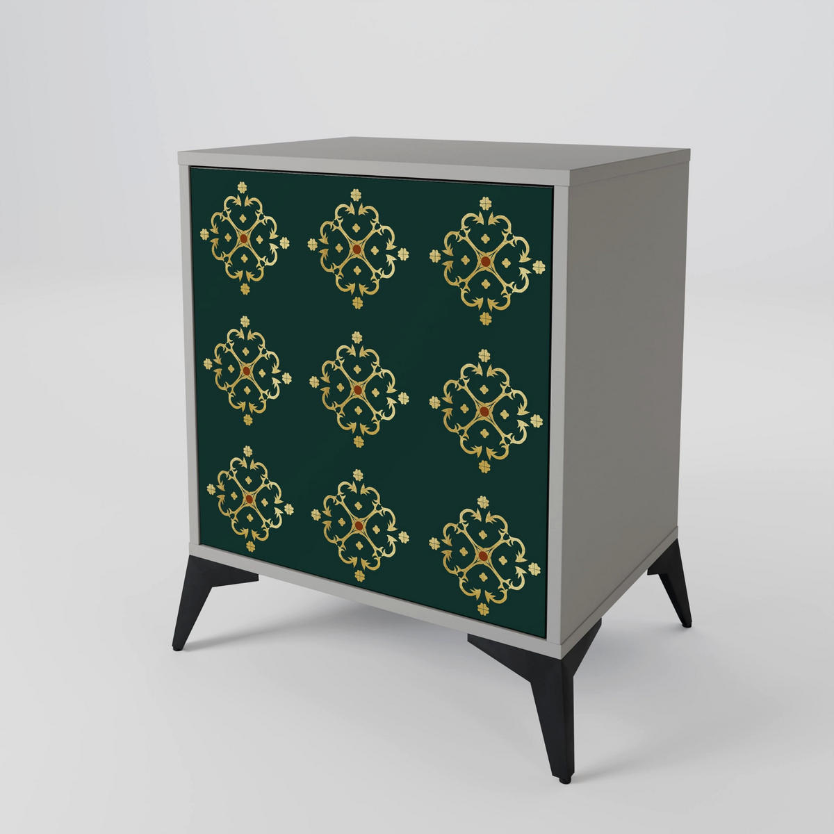 SIDEBOARD ROYAL MEDALLION, Grau, 57,5x42x57,5 cm, Ohne Füße - Multicolor/Grau, Holzwerkstoff (57.5/57.5/42cm) - SpaceRebels
