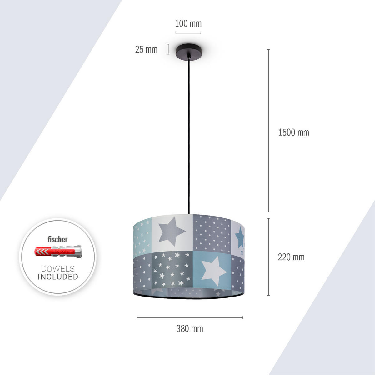 PENDELLEUCHTE Hugo Pd1 Cos 345 - Schwarz, Metall (38/38/21cm) - Paco Home