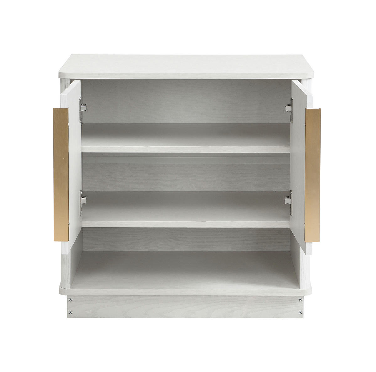SCHUHSCHRANK 60/40/61 cm mit 2 Türen, offenem Fach und verstellbaren Einlegeböden aus MDF, Weiß in Holzoptik - Weiß, Holzwerkstoff (60/61/40cm) - Redom