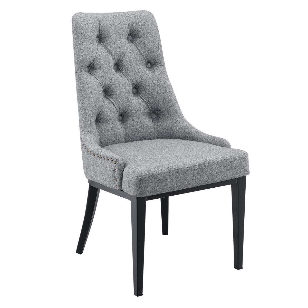 ESSZIMMERSTUHL Chester - Hellgrau, Textil (53/100/60cm) - [en.casa]