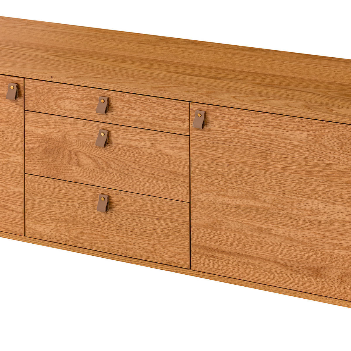 SIDEBOARD - Echtholzfurnier Eiche - Braun, Holzwerkstoff (150/75/40cm) - home24