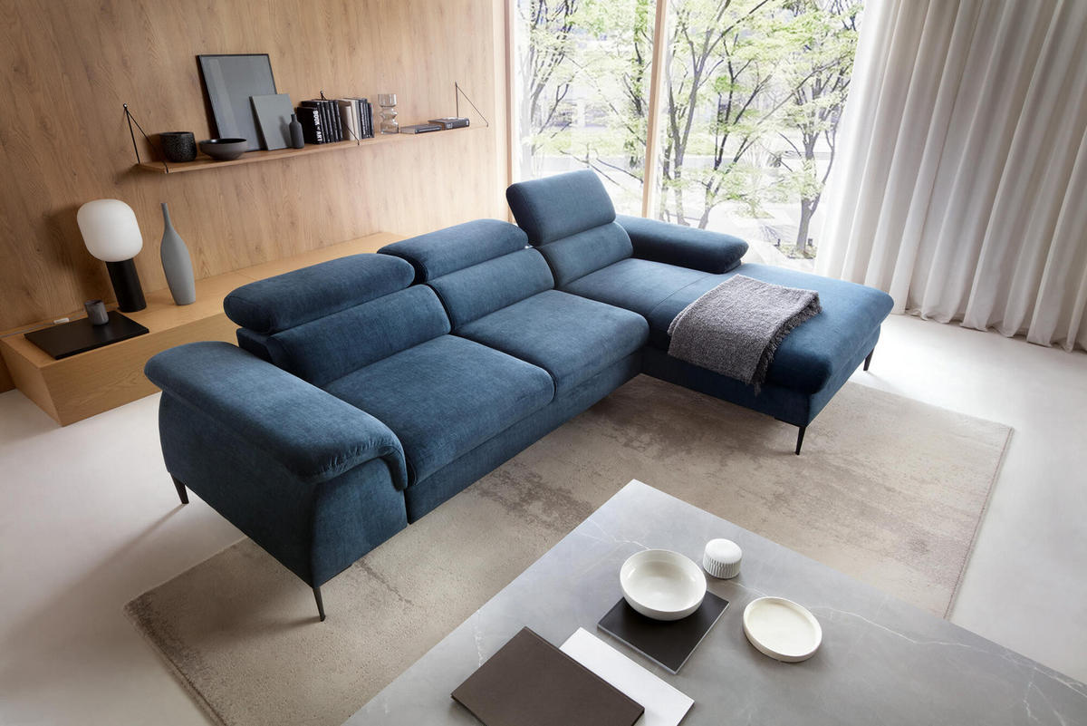 ECKSOFA BLUES Blau 288x182x94 cm - Blau, Textil (288/182cm) - FURNLUX
