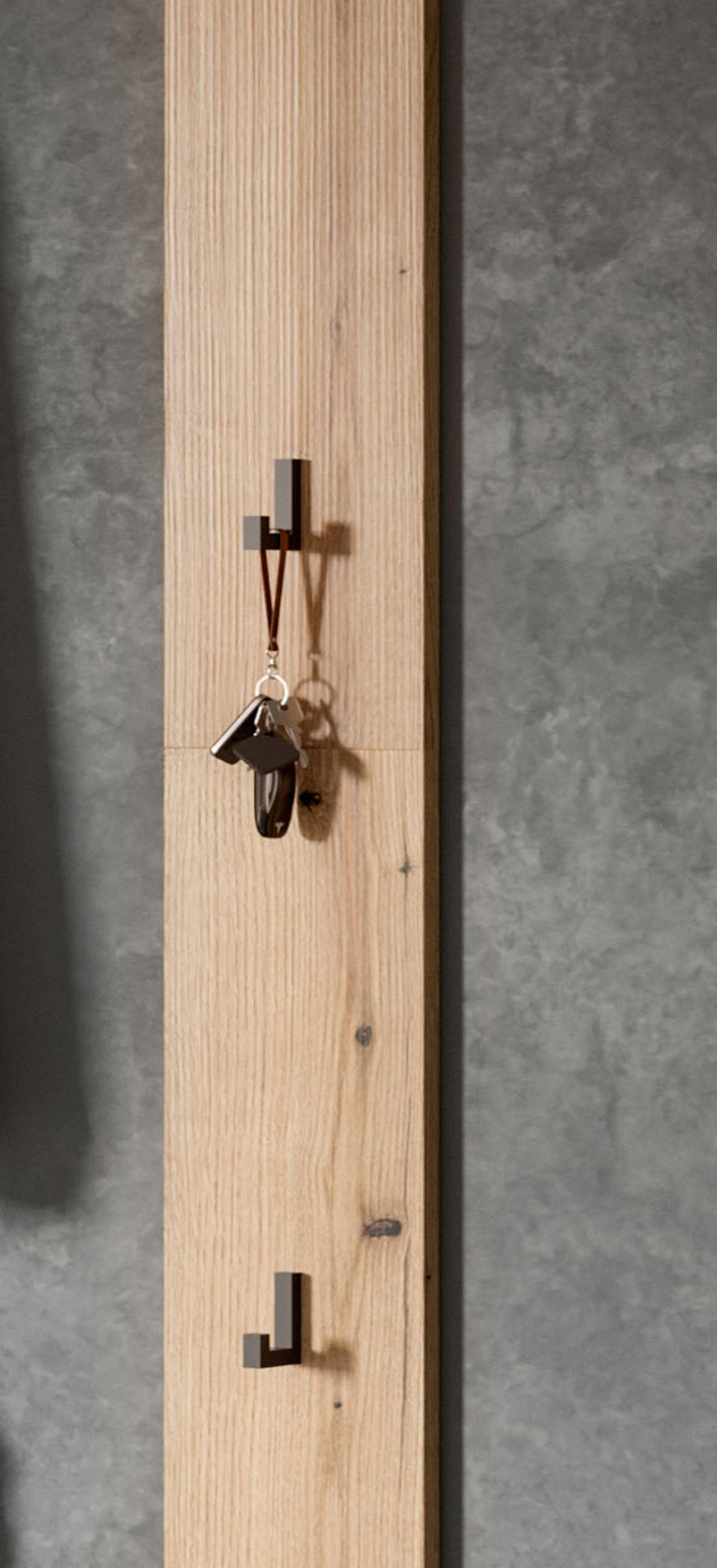 GARDEROBENPANEEL Evoke Eiche, Wandgarderobe 15 x 160 cm - Eichefarben, Holzwerkstoff/Metall (15/160/4cm) - Inn.Furn